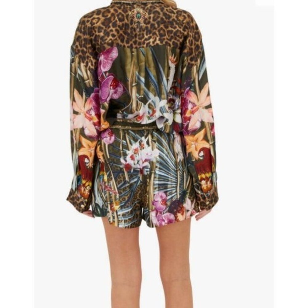 Women's Camilla Silk Passport To Paradise Multicolor Oversized Blouse Size Small - Picture 5 of 16